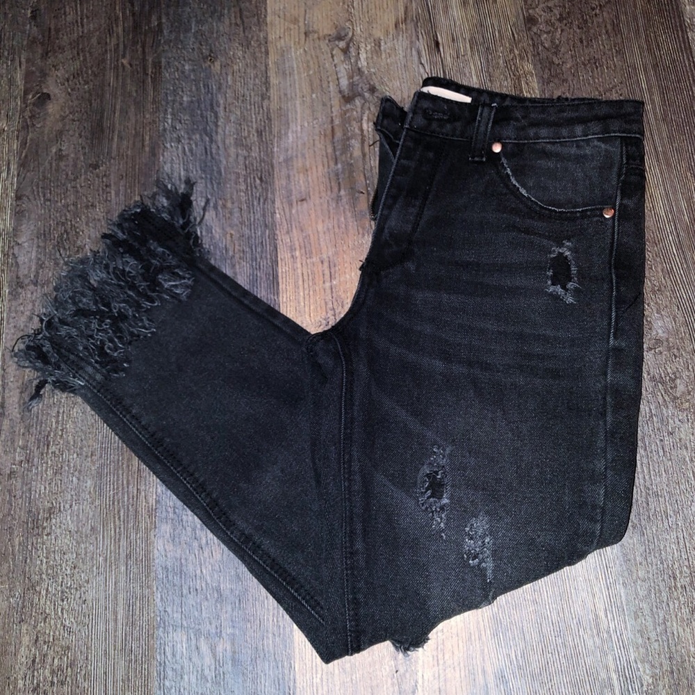 Vestique black fringe jeans